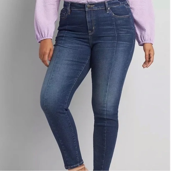 Lane Bryant Denim - Lane Bryant Front Seam Flex Magic Waistband Signature Fit High Rose Skinny Jeans